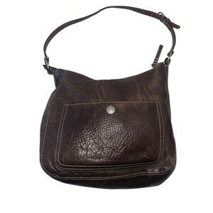 Coach Chelsea Hobo Bag Medium Brown Pebbled Leather Shoulder Purse Purple F10891